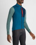 SPORTFUL Langarm Fahrradtrikot für den Winter - SUPERGIARA THERMAL - Blau/Grün