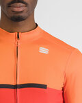 SPORTFUL Langarm Fahrradtrikot für den Winter - PISTA THERMAL - Rot/Orange