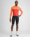 SPORTFUL Langarm Fahrradtrikot für den Winter - PISTA THERMAL - Rot/Orange