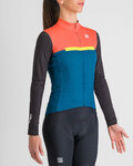 SPORTFUL Langarm Fahrradtrikot für den Winter - PISTA THERMAL W - Blau/Schwarz/Orange