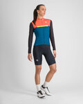 SPORTFUL Langarm Fahrradtrikot für den Winter - PISTA THERMAL W - Blau/Schwarz/Orange