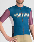 SPORTFUL Kurzarm Fahrradtrikot - SUPERGIARA LOGO - Blau/bordeaux
