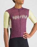 SPORTFUL Kurzarm Fahrradtrikot - SUPERGIARA LOGO - bordeaux/Gelb