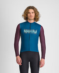 SPORTFUL Langarm Fahrradtrikot für den Winter - SUPERGIARA LOGO THERMAL - Blau/Lila