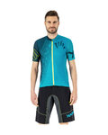 KARPOS Kurzarm Fahrradtrikot - GREEN FIRE - Türkis