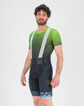 KARPOS Kurze Fahrradhose mit Trägern - VERVE EVO - Schwarz/Türkis