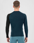 KARPOS Langarm Fahrrad-Shirt - DINAMICO MERINO 130 - Blau/Schwarz