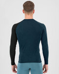 KARPOS Langarm Fahrrad-Shirt - DINAMICO MERINO 130 - Blau/Schwarz