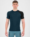 KARPOS Kurzarm Fahrrad-Shirt - DINAMICO MERINO 130 - Blau/Schwarz