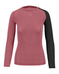 KARPOS Langarm Fahrrad-Shirt - DINAMICO MERINO 130 W - Rosa/Schwarz