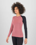 KARPOS Langarm Fahrrad-Shirt - DINAMICO MERINO 130 W - Rosa/Schwarz
