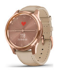 GARMIN Smartwatch - VIVOMOVE LUXE 18K ROSE GOLD - Rosa/Gold/Beige