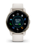 GARMIN Smartwatch - VENU 2 PLUS - Elfenbein/Gold