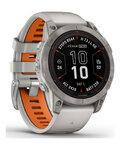 GARMIN Smartwatch - FENIX 7 PRO SAPPHIRE SOLAR - Grau/Orange