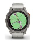 GARMIN Smartwatch - FENIX 7 PRO SAPPHIRE SOLAR - Grau/Orange