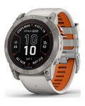 GARMIN Smartwatch - FENIX 7X PRO SAPPHIRE SOLAR - Grau/Orange