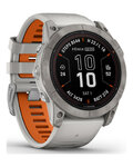 GARMIN Smartwatch - FENIX 7X PRO SAPPHIRE SOLAR - Grau/Orange