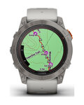 GARMIN Smartwatch - FENIX 7X PRO SAPPHIRE SOLAR - Grau/Orange