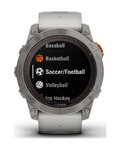 GARMIN Smartwatch - FENIX 7X PRO SAPPHIRE SOLAR - Grau/Orange