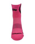 HAVEN Klassische Fahrradsocken - LITE SILVER NEO 2PAK - Rosa/Schwarz