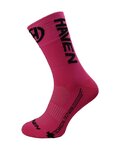 HAVEN Klassische Fahrradsocken - LITE SILVER NEO LONG 2PAK - Rosa/Schwarz