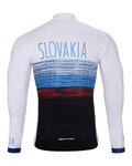 BONAVELO Langarm Fahrradtrikot für den Winter - SLOVAKIA WINTER - Weiß/mehrfarbig