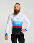 BONAVELO Langarm Fahrradtrikot für den Winter - SLOVAKIA WINTER - Weiß/mehrfarbig