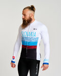BONAVELO Langarm Fahrradtrikot für den Winter - SLOVAKIA WINTER - Weiß/mehrfarbig