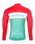 BONAVELO Langarm Fahrradtrikot für den Winter - HUNGARY WINTER - Rot/Grün