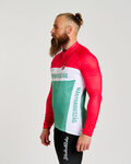 BONAVELO Langarm Fahrradtrikot für den Winter - HUNGARY WINTER - Rot/Grün