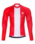 BONAVELO Langarm Fahrradtrikot für den Winter - POLAND WINTER - Rot/Weiß