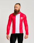 BONAVELO Langarm Fahrradtrikot für den Winter - POLAND WINTER - Rot/Weiß
