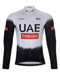 BONAVELO Langarm Fahrradtrikot für den Winter - UAE 2025 WINTER - Weiß/Schwarz