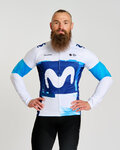 BONAVELO Langarm Fahrradtrikot für den Winter - MOVISTAR 2025 WINTER  - Weiß/Blau