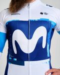 BONAVELO Langarm Fahrradtrikot für den Winter - MOVISTAR 2025 WINTER  - Weiß/Blau