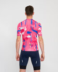 HOLOKOLO Kurzarm Fahrradtrikot - STROKES - Rosa/Blau