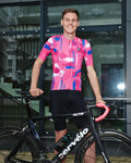 HOLOKOLO Kurzarm Fahrradtrikot - STROKES - Rosa/Blau