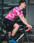 HOLOKOLO Kurzarm Fahrradtrikot - STROKES - Rosa/Blau