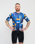 HOLOKOLO Kurzarm Fahrradtrikot - STROKES - Orange/Blau