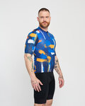 HOLOKOLO Kurzarm Fahrradtrikot - STROKES - Orange/Blau