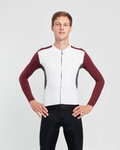 HOLOKOLO Langarm Fahrradtrikot für den Winter - SPECIAL - Weiß/bordeaux