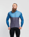 HOLOKOLO Langarm Fahrradtrikot für den Winter - STRIPES WINTER - Blau