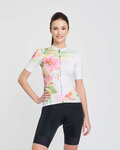 RIVANELLE Kurzarm Fahrradtrikot - FLOWERY LADY - Weiß/Rosa/Grün