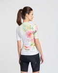RIVANELLE Kurzarm Fahrradtrikot - FLOWERY LADY - Weiß/Rosa/Grün