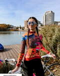 RIVANELLE Langarm Fahrradtrikot für den Winter - FREE WINTER - Orange/mehrfarbig
