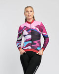 RIVANELLE Langarm Fahrradtrikot für den Winter - SUNSET WINTER - Rosa/mehrfarbig