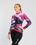 RIVANELLE Langarm Fahrradtrikot für den Winter - SUNSET WINTER - Rosa/mehrfarbig