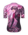 RIVANELLE Kurzarm Fahrradtrikot - ROSESCAPE - Lila/Schwarz