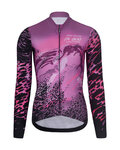RIVANELLE Langarm Fahrradtrikot für den Winter - ROSESCAPE WINTER - Lila/Schwarz