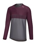 IXS Langarm Fahrradtrikot für den Sommer - FLOW XTG LS - bordeaux/Grau